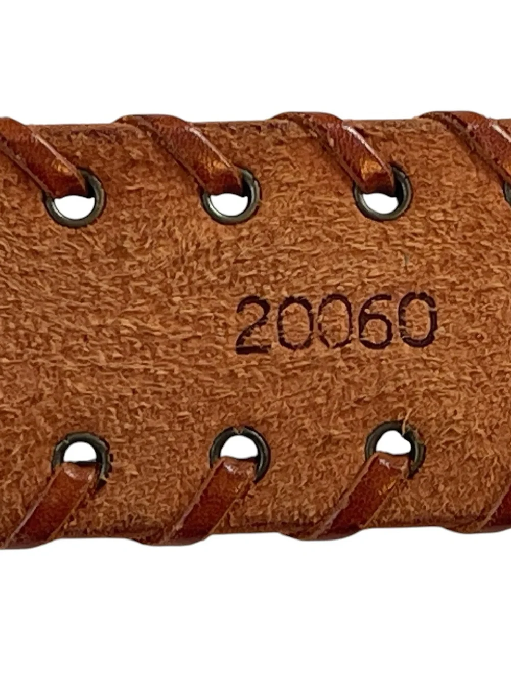 Streets Ahead Cognac Leather Belt Square Patina Buckle Boho Vintage 90s Size M/L